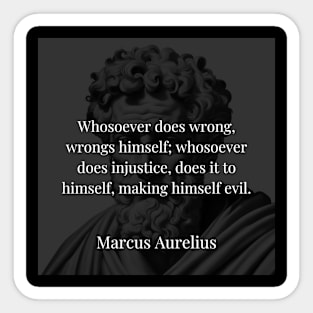 Marcus Aurelius's Mirror: The Self-Inflicted Nature of Wrongdoing Sticker